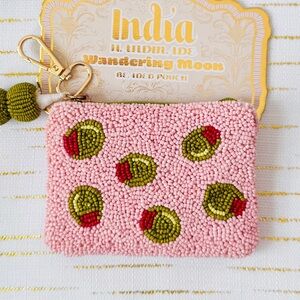 Wandering Moon Beaded Olive Martini Coin Pouch Bag Charm NWT